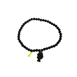 Bracelet divin 4mm - Porcelaine au choix / Noir onyx