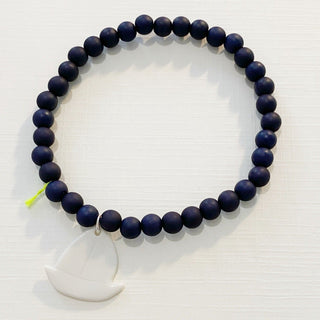 Bracelet Merveilleux 6mm - Porcelaines au choix - Bleu marine