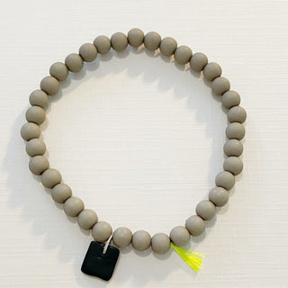 Bracelet Merveilleux 6mm - Porcelaines au choix - Gris/vert