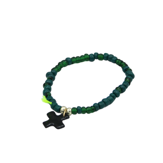 Bracelet Rocailles - Porcelaines au choix - Tons verts - Version mini