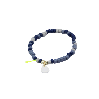 Bracelet Rocailles - Porcelaines au choix - Tons bleus et gris - Version mini