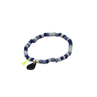 Bracelet Rocailles - Porcelaines au choix - Tons bleus et gris - Version mini