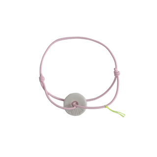 Bracelet Petite Hôdette - Porcelaine blanche Maman  - Rose bonbon