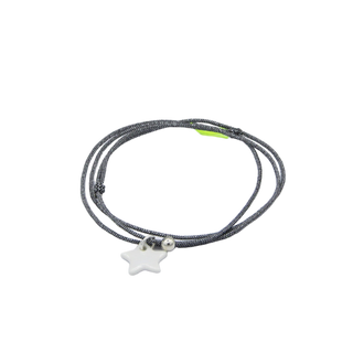 Collier Bracelet Triplette - Porcelaines au choix - Gris irisé