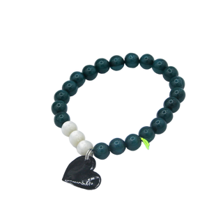 Bracelet Merveilleuse - Porcelaines au choix - Vert givré et blanc nacré