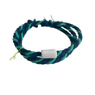 Bracelet Multicolore cylindre blanc - Bleu / Vert / Pour lui