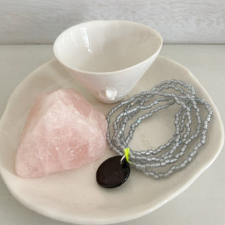 Bracelet Myuki - Porcelaine pleine lune couleur au choix - Argent