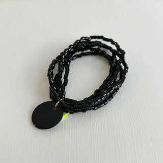 Bracelet Myuki - Porcelaine pleine lune noire - Noir