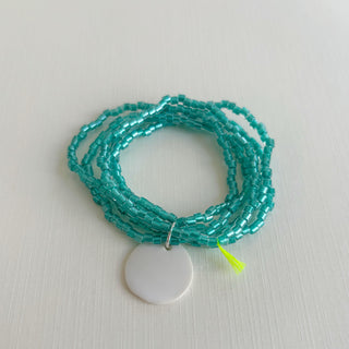 Bracelet Myuki - Porcelaine pleine lune blanche - Vert