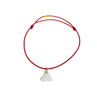 Bracelet Essentiel - Porcelaine blanche au choix - Rouge Fraise