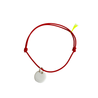 Bracelet Essentiel - Porcelaine blanche au choix - Rouge Fraise