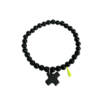 Bracelet divin 6mm - Porcelaine au choix / Noir onyx