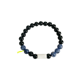 Bracelet divin 8mm - Cylindre couleur au choix - Bleu sodalite/ noir