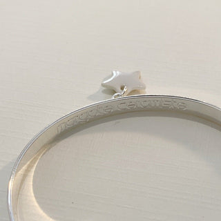 Bracelet Jonc ajustable - Porcelaines au choix - Argent