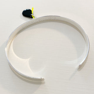 Bracelet Jonc ajustable - Porcelaines au choix - Argent