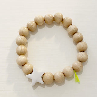 Bracelet Hossegor femme - Porcelaines au choix - Bois naturel