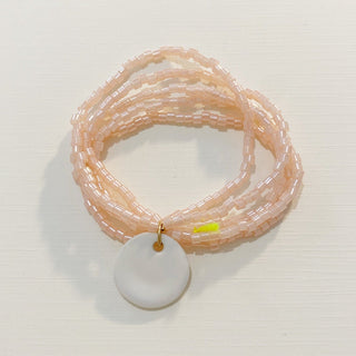 Bracelet Myuki - Porcelaine pleine lune couleur au choix - Rose