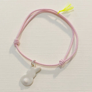 Bracelet Essentiel - Porcelaine blanche - Rose bonbon - Version mini