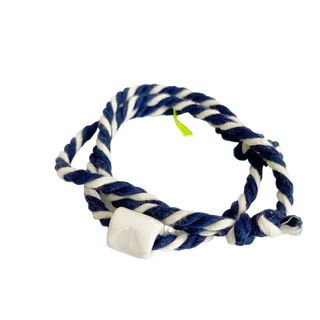 Bracelet La Marinière - Porcelaine blanche au choix - Rayé bleu et blanc