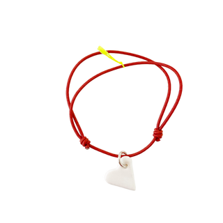 Bracelet Essentiel - Porcelaine blanche - Rouge fraise - Version mini