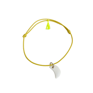 Bracelet Essentiel - Porcelaine blanche - Jaune citron - Version mini