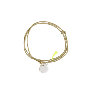 Collier bracelet Triplette - Porcelaine blanche au choix - Or irisé