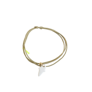 Collier bracelet Triplette - Porcelaine blanche au choix - Or irisé