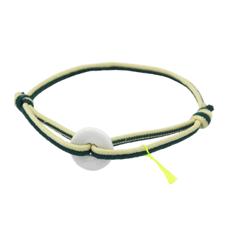 Bracelet L'inséparable M - Porcelaines au choix - Vert et beige