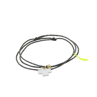 Collier Bracelet Triplette - Porcelaines au choix - Bleu marine irisé