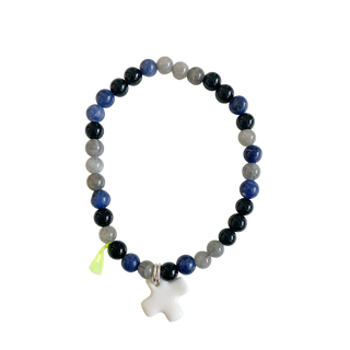Bracelet Divin 6mm - Porcelaine au choix / Mix gris bleu noir / Pour lui