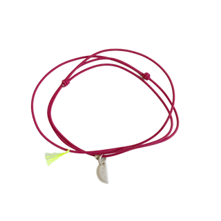 Collier bracelet Triplette - Porcelaine blanche au choix - Rose pastèque