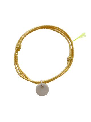Collier bracelet Betsy - Porcelaine blanche Pleine lune - Jaune