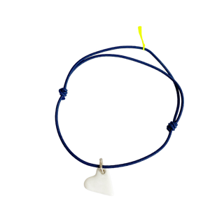 Bracelet Essentiel - Porcelaine blanche au choix - Bleu marine