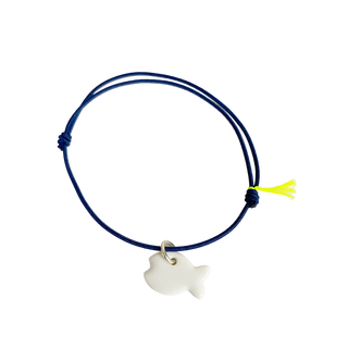 Bracelet Essentiel - Porcelaine blanche au choix - Bleu marine