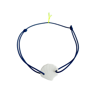 Bracelet L'indispensable porcelaine blanche - Bleu marine - Version mini