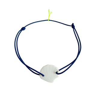 Bracelet L'indispensable porcelaine blanche - Bleu marine
