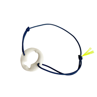 Bracelet L'incontournable - Poisson blanc - Bleu marine - Version mini