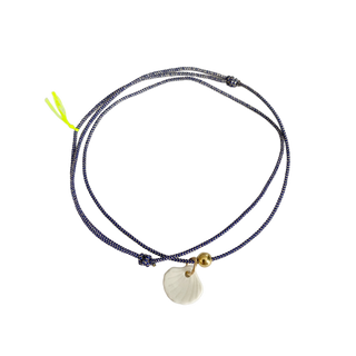 Collier bracelet Triplette - Porcelaine blanche au choix - Bleu irisé