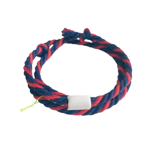 Bracelet Multicolore cylindre blanc - Rouge / Bleu / Pour lui
