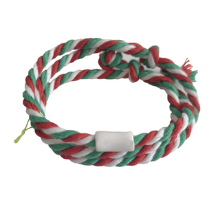 Bracelet Multicolore cylindre blanc - Vert / Blanc / Rouge / Pour lui